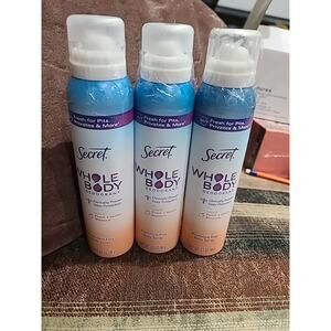 Brand New Secret Whole Body Deodorant Spray Aluminum Free Set of 3